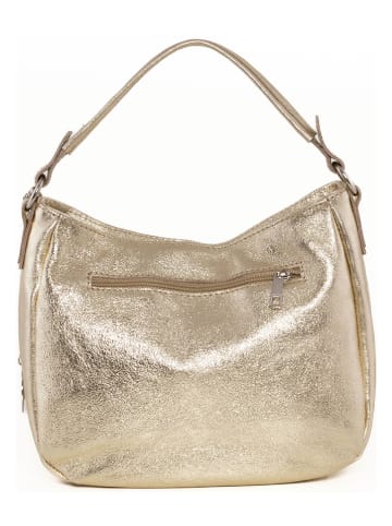 Mia Tomazzi Leder-Schultertasche "Molise" in Gold - (B)30 x (H)20 x (T)8 cm