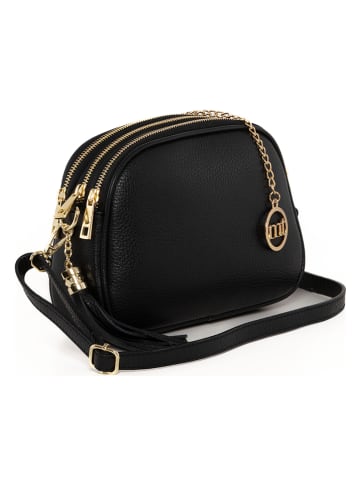 Mia Tomazzi Leren schoudertas "Gradisca" zwart - (B)22,5 x (H)16 x (D)7 cm