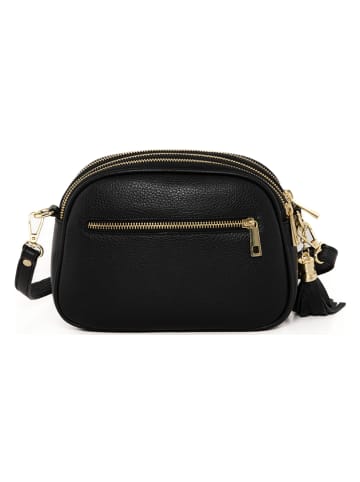 Mia Tomazzi Leren schoudertas "Gradisca" zwart - (B)22,5 x (H)16 x (D)7 cm