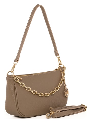 Mia Tomazzi Leder-Schultertasche in Hellbraun - (B)29 x (H)17 x (T)6 cm