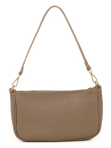 Mia Tomazzi Leren schoudertas lichtbruin - (B)29 x (H)17 x (D)6 cm