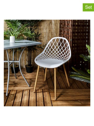 Garden Spirit Krzesła ogrodowe (4 szt.) "Malaga" w kolorze białym - 90 x 90 x 90 cm