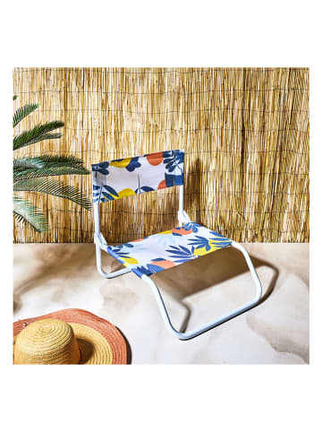 Garden Spirit Składane krzesło "Rio" w kolorze białym ze wzorem - 52 x 47 x 44 cm