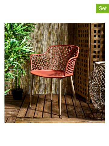 Garden Spirit 4er-Set: Gartenstühle "Malaga" in Rot - (B)62 x (H)80 x (T)54 cm