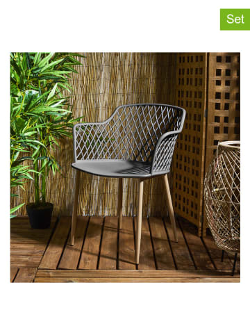 Garden Spirit 4er-Set: Gartenstühle "Malaga" in Grau - (B)62 x (H)80 x (T)54 cm