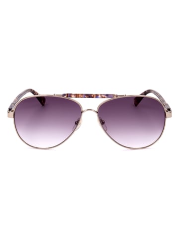 Longchamp Damen-Sonnenbrille in Gold-Braun/ Lila