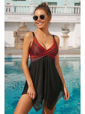 Coconut Sunwear Strój kąpielowy w kolorze czarno-czerwonym