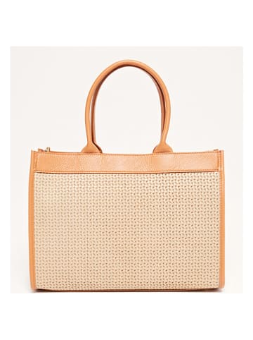 Victor & Hugo Paris Leder-Henkeltasche "Nina" in Camel - (B)37 x (H)27 x (T)12 cm
