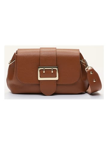 Victor & Hugo Paris Leder-Schultertasche "Irine" in Camel - (B)30 x (H)15 x (T)6 cm