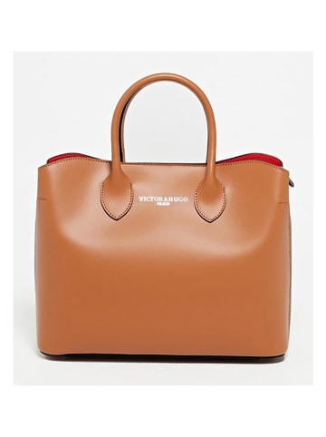 Victor & Hugo Paris Leren handtas "Nisa" camel - (B)31 x (H)25 x (D)14 cm