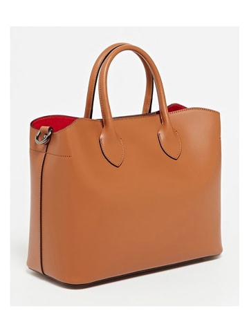 Victor & Hugo Paris Leder-Henkeltasche "Nisa" in Camel - (B)31 x (H)25 x (T)14 cm