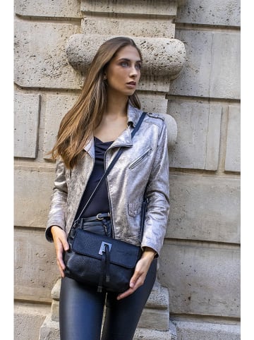 Victor & Hugo Paris Leder-Umhängetasche "Joyce" in Schwarz - (B)26 x (H)16 x (T)6 cm