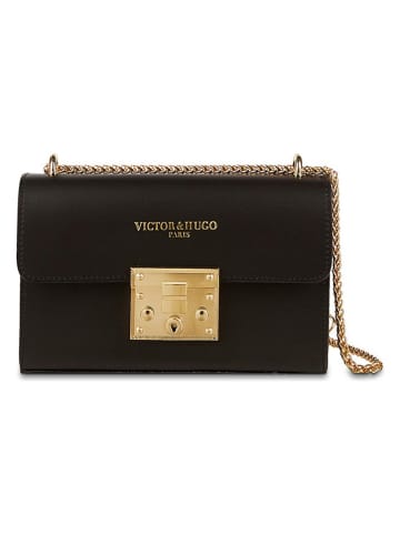 Victor & Hugo Paris Leren schoudertas "Atom" zwart - (B)23 x (H)15,5 x (D)6,5 cm