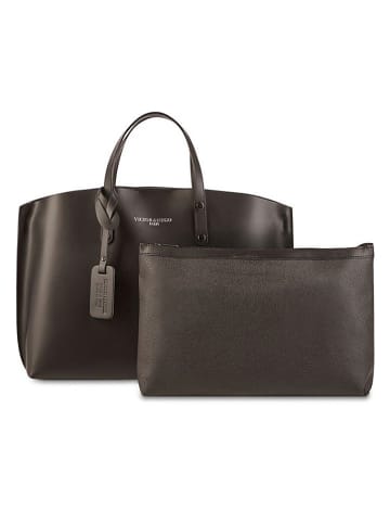 Victor & Hugo Paris Skórzany shopper bag "Livel" w kolorze czarnym - 45 x 31 x 12 cm