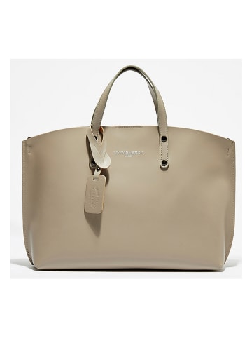 Victor & Hugo Paris Skórzany shopper bag "Livel" w kolorze szarobrązowym - 45 x 31 x 12 cm