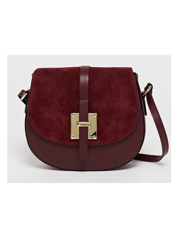 Victor & Hugo Paris Leder-Umhängetasche in Bordeaux - (B)22 x (H)18 x (T)6 cm