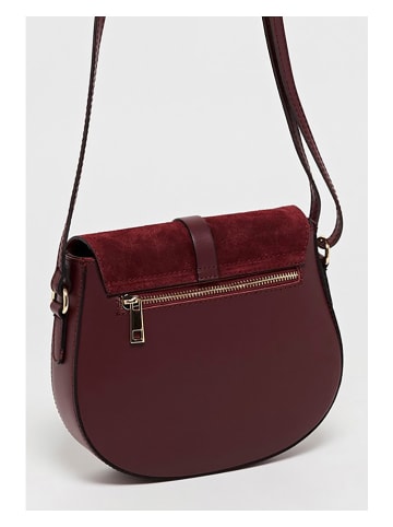Victor & Hugo Paris Leder-Umhängetasche in Bordeaux - (B)22 x (H)18 x (T)6 cm