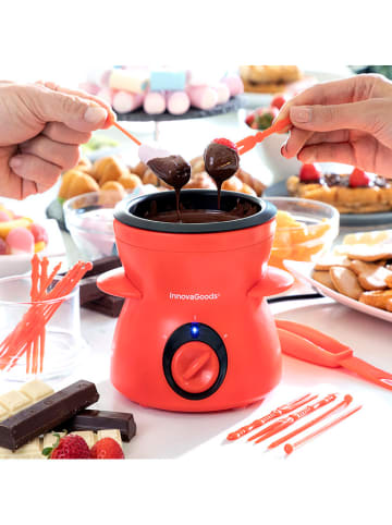 InnovaGoods Schokoladenfondue mit Zubehör in Rot/ Schwarz - (B)14,7 x (H)12,5 x (T)14,7 cm