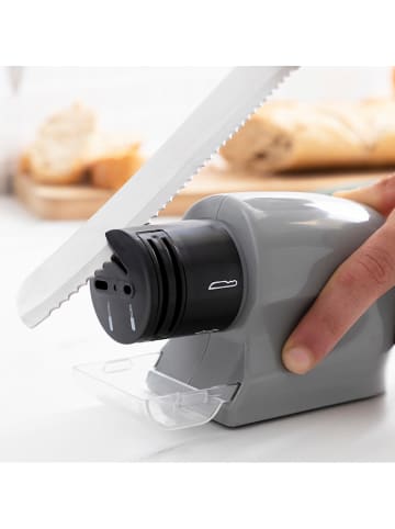 InnovaGoods Messerschärfer in Grau/ Schwarz - (B)14,6 x (H)8,8 x (T)6,3 cm