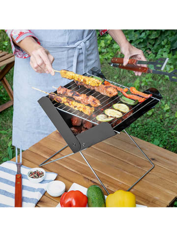 InnovaGoods Mini składany grill w kolorze czarnym na węgiel drzewny