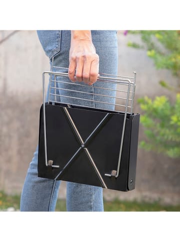 InnovaGoods Mini składany grill w kolorze czarnym na węgiel drzewny