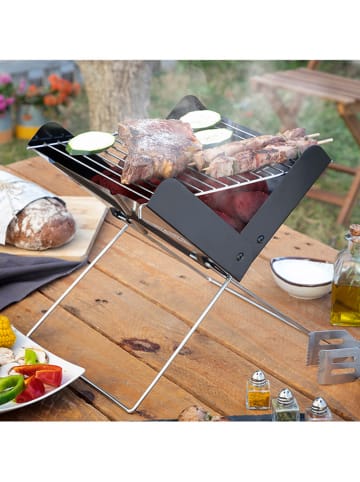 InnovaGoods Mini składany grill w kolorze czarnym na węgiel drzewny