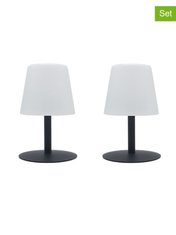 lumisky Lampy zewnętrzne LED (2 szt.) "Standy Mini" w kolorze biało-ciemnoszarym