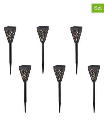 lumisky 6-delige set: ledsolartuinstekers "Osiris" zwart - (H)39 cm