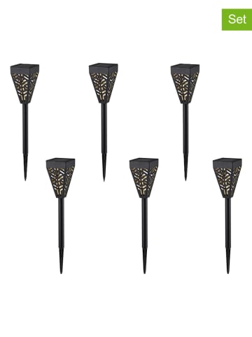 lumisky Solarne lampy ogrodowe (6 szt.) "Osiris" w kolorze czarnym - wys. 39 cm