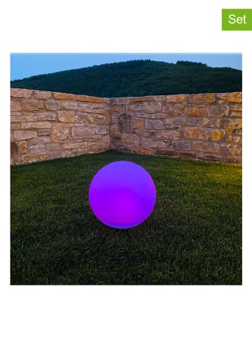 lumisky 2er-Set: LED-Solarleuchten "Solsty" mit Farbwechsel - Ø 30 cm
