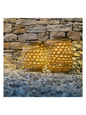 lumisky LED-Solarleuchte "Capri" in Hellbraun - (H)32 x Ø 28 cm