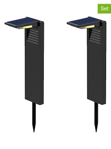 lumisky Lampy solarne LED (2 szt.) "Ostry" w kolorze czarnym na trzonku - wys. 41 cm