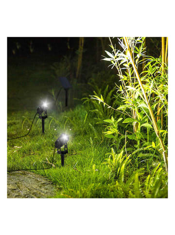 lumisky 2er-Set: LED-Solar-Gartenstecker "Roundy" in Schwarz - (H)27 cm