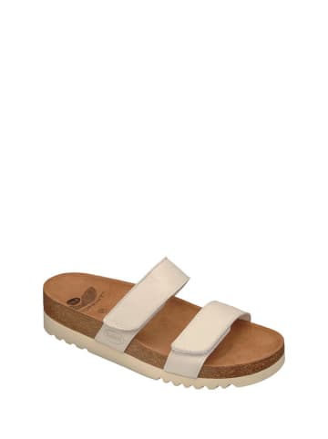 Scholl Leren slippers "Lusaka" crème