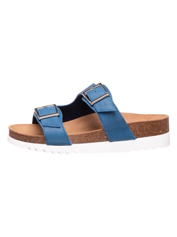 Scholl Leren slippers "Filippa" blauw