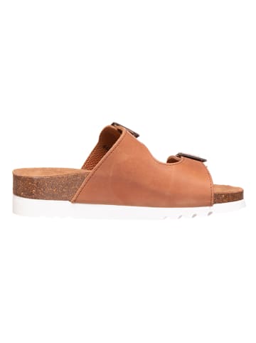 Scholl Leder-Pantoletten "Filippa" in Hellbraun