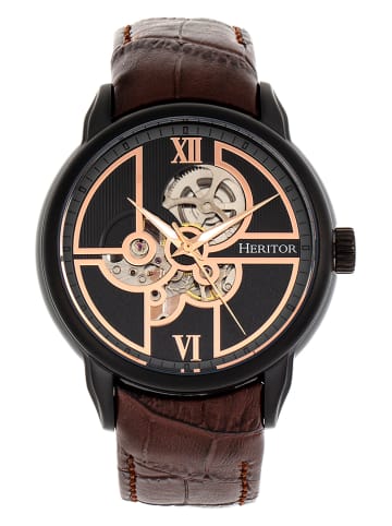Heritor Automatikuhr "Sanford" in Braun/ Schwarz