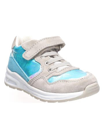 Lurchi Leren sneakers "Vio" grijs/lichtblauw