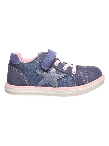 Lurchi Leren sneakers "Sasa" donkerblauw/roze