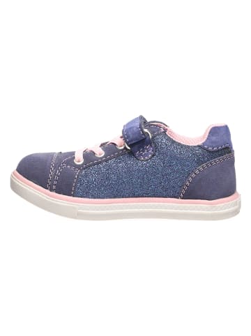 Lurchi Leren sneakers "Sasa" donkerblauw/roze