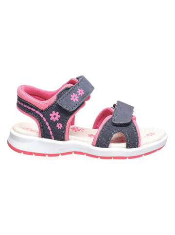 Lurchi Skórzane sandały "Lisa" w kolorze granatowo-różowym