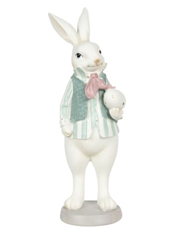 Clayre & Eef Dekofigur "Kaninchen Junge" in Grün/ Weiß - (H)25 x Ø 10 cm