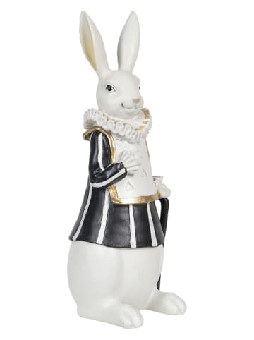 Clayre & Eef Decoratief figuur"Konijn" wit/zwart - (B)11 x (H)27 x (D)10 cm