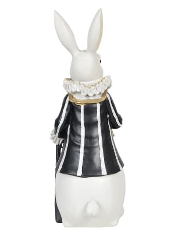 Clayre & Eef Decoratief figuur"Konijn" wit/zwart - (B)11 x (H)27 x (D)10 cm