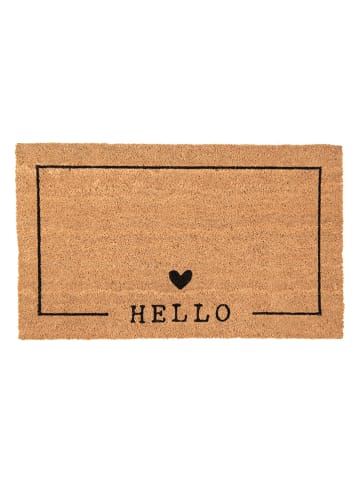 Clayre & Eef Kokos-Fußmatte in Hellbraun - (L)75 x (B)45 cm