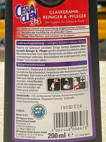 Cera Clen 3-delige set: 3-in-1 glaskeramiekreiniger, elk 200 ml