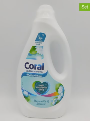 Coral 3er-Set: Flüssigwaschmittel "Wasserlilie & Limette", je 1,2 l