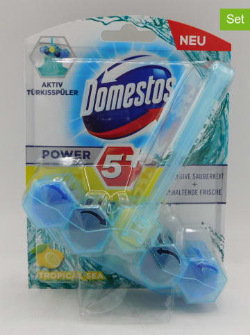 Domestos 7-delige set: toiletblokken "Power 5+ - actief turquoisespoeling", 53 g