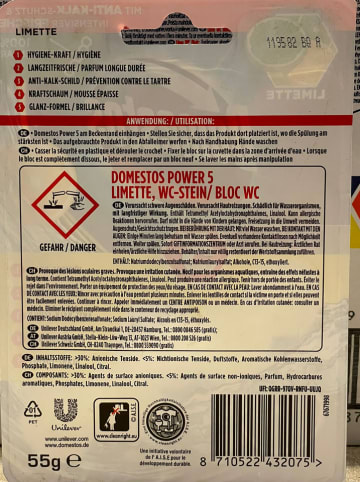 Domestos 9er-Set: WC-Steine "Power 5 - Limette ", je 55 g