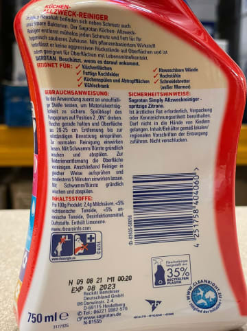 SAGROTAN 3-delige set: allesreiniger "Citroen", elk 750 ml